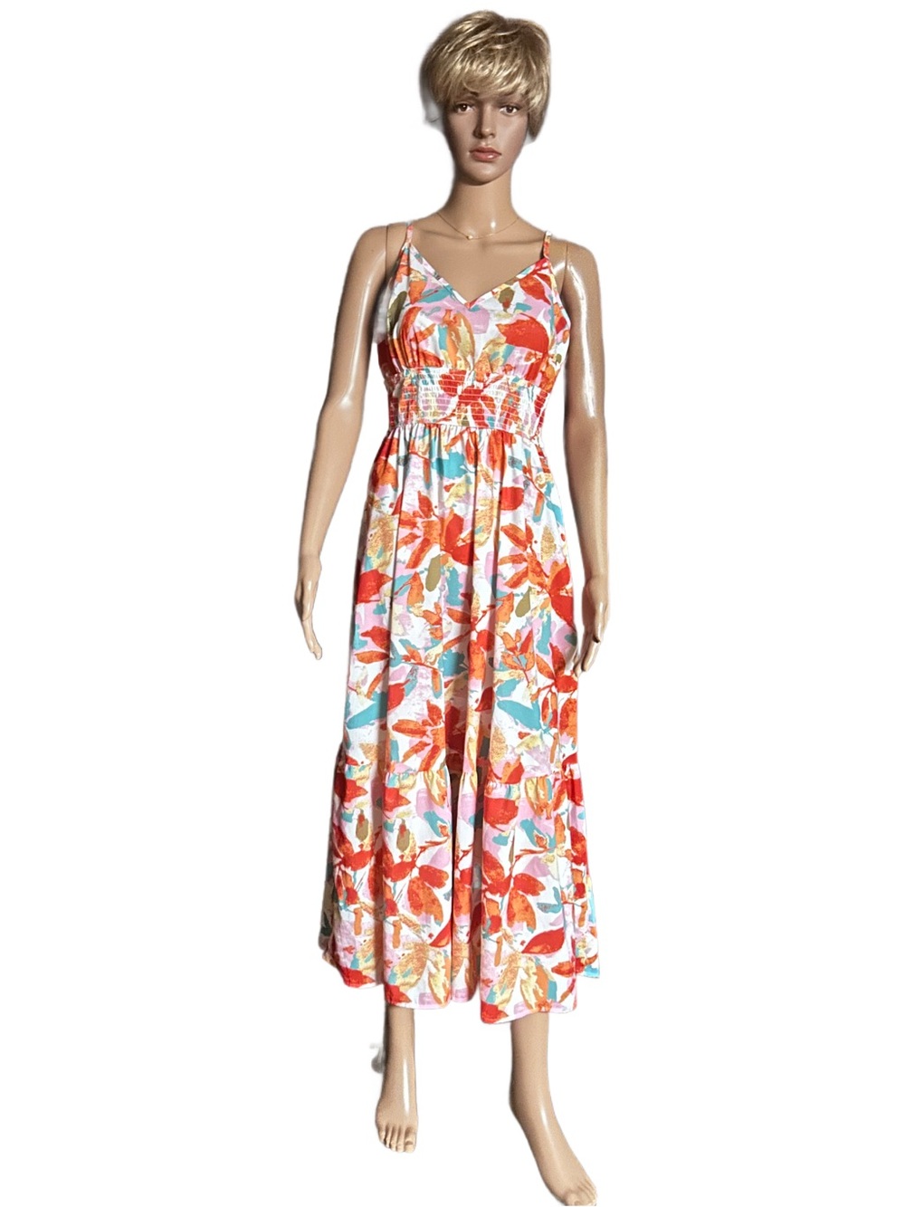 Cupshe ~ Medium ~ Vibrant Multi-Colors ~ Sleeveless Tropical Summer Dress ~ New